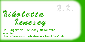 nikoletta kenesey business card